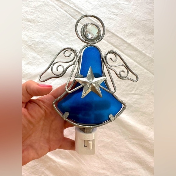 Other - 🎉Beautiful Blue Glass Angel Nightlight
